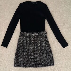 NWOT Theory Long Sleeved Ribbed Combo Knit Dress size small